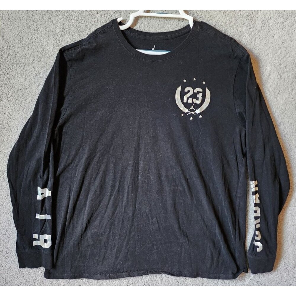 Nike Air Jordan Fold Em Long Sleeve Holographic Spellout Logo T Shirt Size XXL